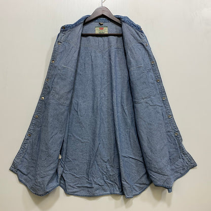 【中古品】【メンズ】 Levi's リーバイス EURO DENIM WESTERN L/S SHIRT ユーロ デニム ウエスタン ロングスリーブ シャツ 長袖 146-260704-as-24-izu サイズ：XL カラー：インディゴ 万代Net店