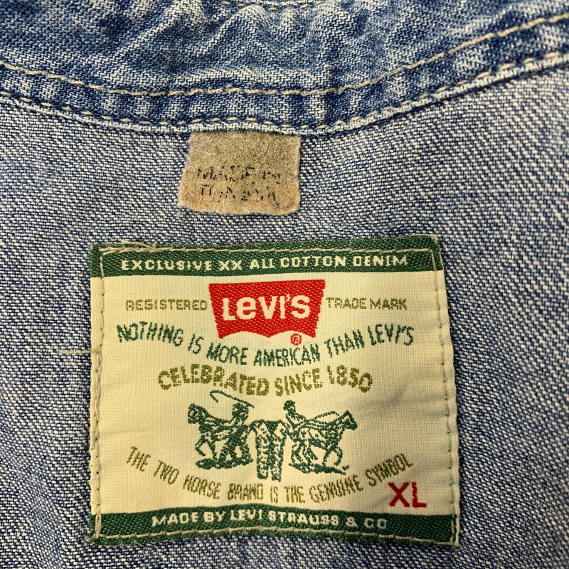 【中古品】【メンズ】 Levi's リーバイス EURO DENIM WESTERN L/S SHIRT ユーロ デニム ウエスタン ロングスリーブ シャツ 長袖 146-260704-as-24-izu サイズ：XL カラー：インディゴ 万代Net店