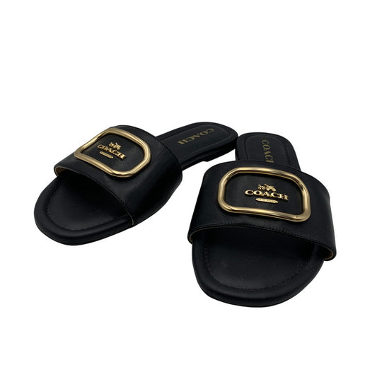 【中古品】【レディース】 COACH コーチ EVY SANDAL エヴィ サンダル シューズ 靴 183-260627-cs-03-izu サイズ：7 カラー：ブラック 万代Net店