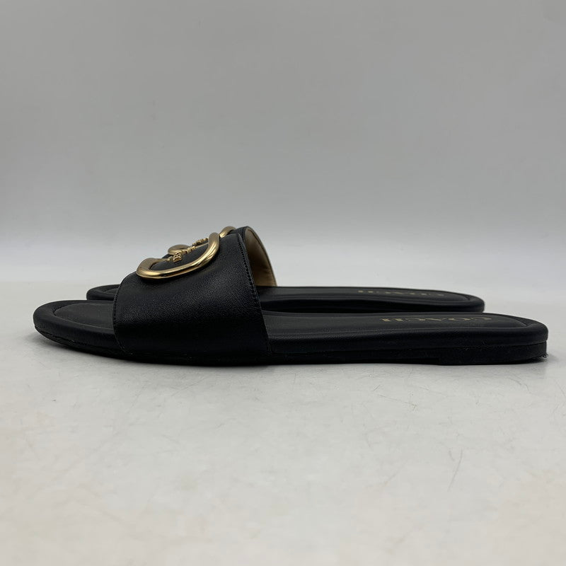 【中古品】【レディース】 COACH コーチ EVY SANDAL エヴィ サンダル シューズ 靴 183-260627-cs-03-izu サイズ：7 カラー：ブラック 万代Net店
