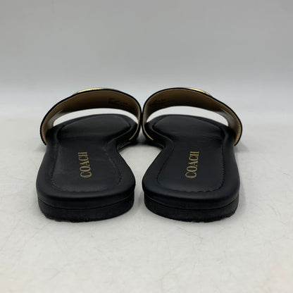 【中古品】【レディース】 COACH コーチ EVY SANDAL エヴィ サンダル シューズ 靴 183-260627-cs-03-izu サイズ：7 カラー：ブラック 万代Net店