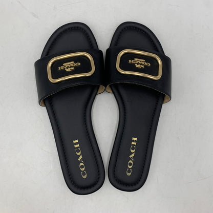 【中古品】【レディース】 COACH コーチ EVY SANDAL エヴィ サンダル シューズ 靴 183-260627-cs-03-izu サイズ：7 カラー：ブラック 万代Net店