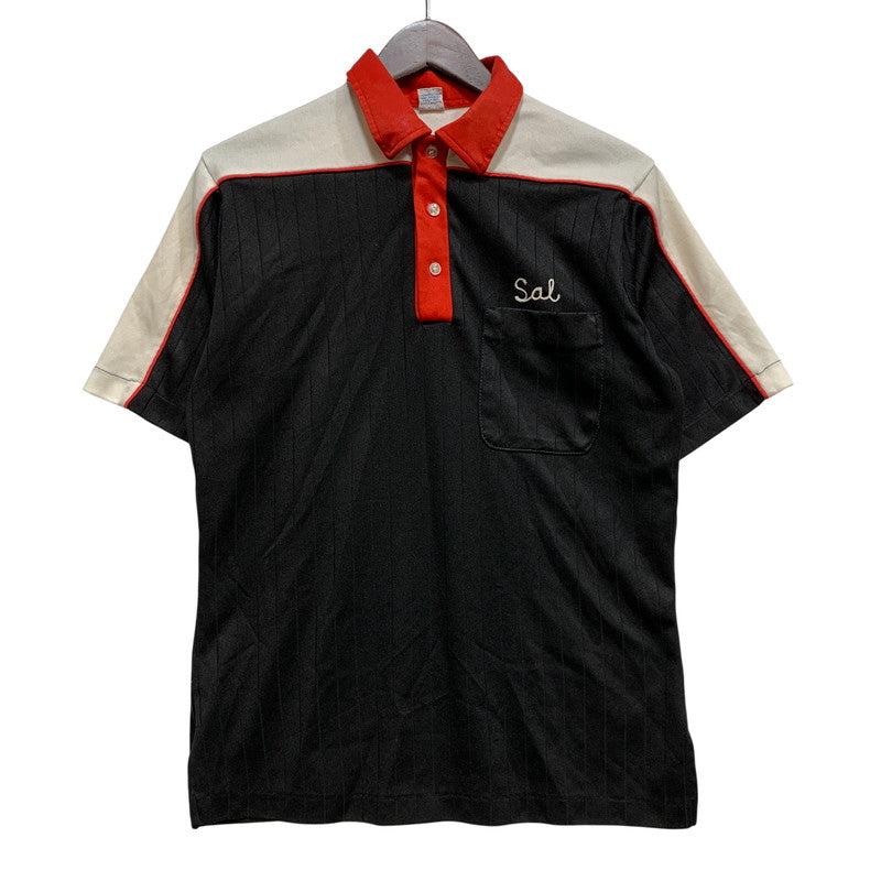 【中古品】【メンズ】 HILTON ヒルトン JET CAR WASH BOWLING POLO SHIRT ボーリング ポロシャツ USA製 半袖 146-260704-as-22-izu サイズ：M カラー：ブラック 万代Net店