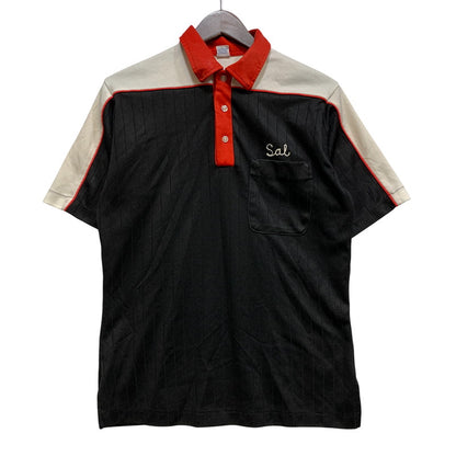 【中古品】【メンズ】 HILTON ヒルトン JET CAR WASH BOWLING POLO SHIRT ボーリング ポロシャツ USA製 半袖 146-260704-as-22-izu サイズ：M カラー：ブラック 万代Net店