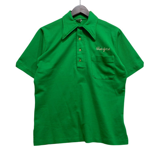 【現状渡し品】【メンズ】 HILTON ヒルトン 713 BOWLING POLO SHIRT ボーリング ポロシャツ USA製 半袖 146-260704-as-23-izu サイズ：M カラー：グリーン 万代Net店