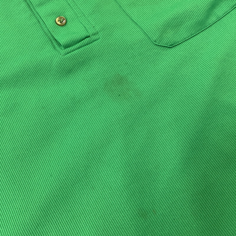 【現状渡し品】【メンズ】 HILTON ヒルトン 713 BOWLING POLO SHIRT ボーリング ポロシャツ USA製 半袖 146-260704-as-23-izu サイズ：M カラー：グリーン 万代Net店