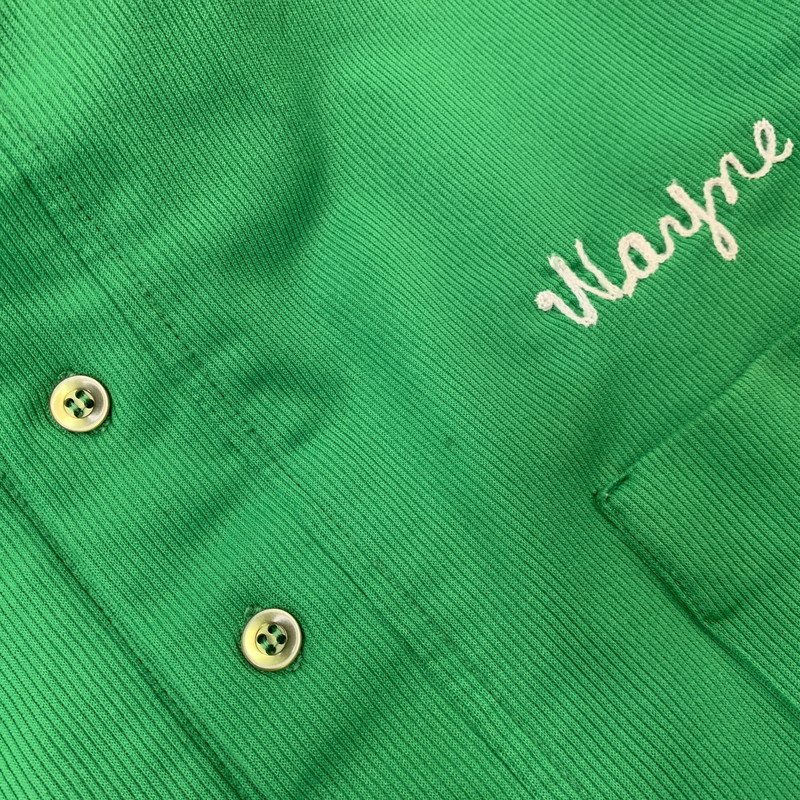【現状渡し品】【メンズ】 HILTON ヒルトン 713 BOWLING POLO SHIRT ボーリング ポロシャツ USA製 半袖 146-260704-as-23-izu サイズ：M カラー：グリーン 万代Net店