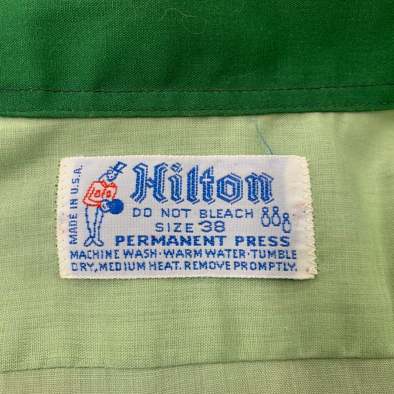 【中古品】【メンズ】 HILTON ヒルトン PERMANENT PRESS BOWLING S/S SHIRT パーマネントプレス ボーリング ショートスリーブ シャツ 半袖 146-260704-as-20-izu サイズ：38 カラー：グリーン系 万代Net店