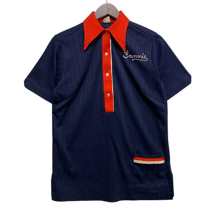 【現状渡し品】【メンズ】 HILTON ヒルトン BOWLING POLO SHIRT ボーリング ポロシャツ USA製 半袖 146-260704-as-21-izu サイズ：16 カラー：ネイビー 万代Net店