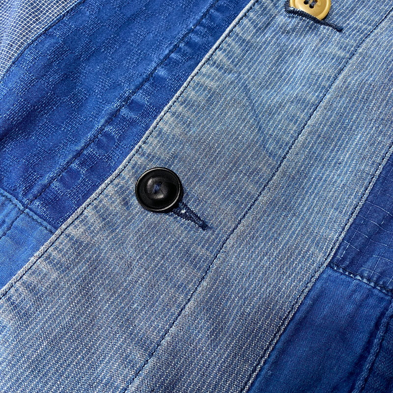 【中古品】【メンズ】 FDMTL ファンダメンタル CRAZY PATTERN DENIM COVERALL JACKET クレイジー パターン デニム カバーオール ジャケット 再構築 アウター 140-260626-ay-05-izu サイズ：3 カラー：インディゴ系 万代Net店