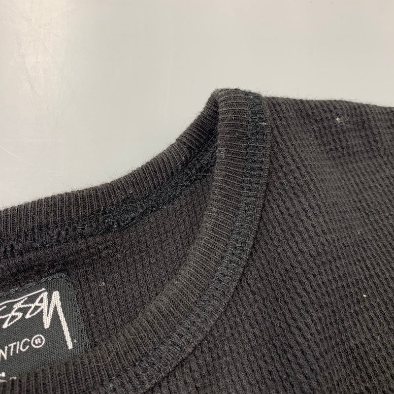 【中古品】【メンズ】 OLD STUSSY オールドステューシー WORLDWIDE STUSSY TRIBE THERMAL L/S TEE サーマル ロングスリーブ Tシャツ 長袖 142-260704-as-15-izu サイズ：S カラー：ブラック 万代Net店