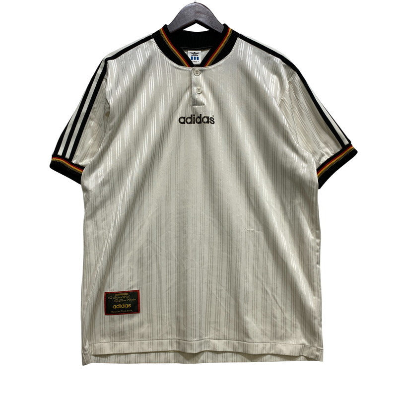【中古品】【メンズ】 OLD ADIDAS オールドアディダス HENLEY NECK UNIFORM WEQ-1300D ヘンリーネック ユニフォーム デサント社製 ドイツ代表 146-260704-as-18-izu サイズ：O-XO カラー：ホワイト 万代Net店
