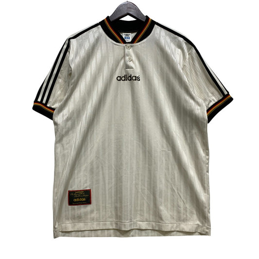 【中古品】【メンズ】 OLD ADIDAS オールドアディダス HENLEY NECK UNIFORM WEQ-1300D ヘンリーネック ユニフォーム デサント社製 ドイツ代表 146-260704-as-18-izu サイズ：O-XO カラー：ホワイト 万代Net店