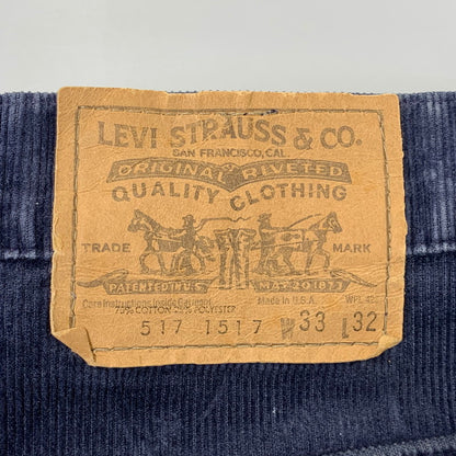【中古品】【メンズ】 Levi's リーバイス 42TALON CORDUROY PANTS 517-1517 コーデュロイ パンツ 刻印539 USA製 157-260704-as-28-izu サイズ：33×32 カラー：ネイビー 万代Net店
