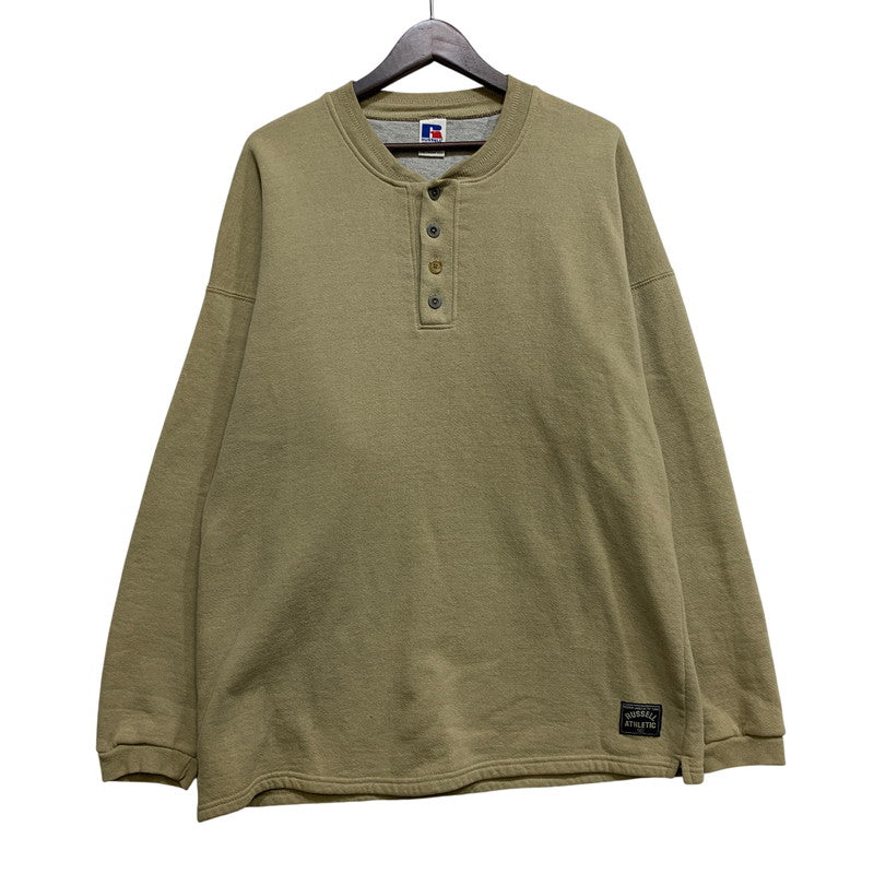 【中古品】【メンズ】 RUSSELL ATHLETIC ラッセルアスレティック HENRY NECK PLAIN SWEAT SHIRT ヘンリーネック スウェット USA製 146-260704-as-17-izu サイズ：L カラー：ベージュ 万代Net店