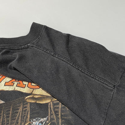 【中古品】【メンズ】 HARLEY DAVIDSON ハーレーダビッドソン BLUE FLAME JOKER L/S TEE ブルーフレイム ジョーカー ロングスリーブTシャツ 長袖 プリント トップス 146-260626-ay-02-izu カラー：ブラック 万代Net店