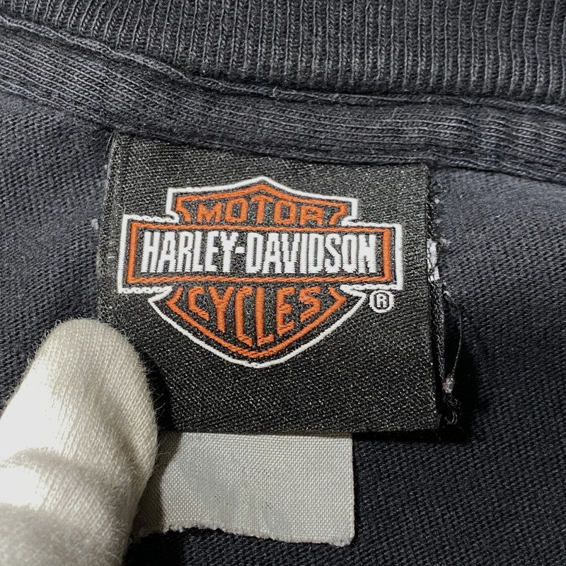 【中古品】【メンズ】 HARLEY DAVIDSON ハーレーダビッドソン BLUE FLAME JOKER L/S TEE ブルーフレイム ジョーカー ロングスリーブTシャツ 長袖 プリント トップス 146-260626-ay-02-izu カラー：ブラック 万代Net店