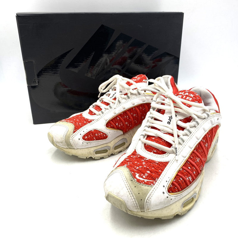 【中古品】【メンズ】 NIKE ナイキ × SUPREME シュプリーム AIR MAX TAILWIND 4/S AT3854-100 エアマックス テイルウインド 4/S スニーカー 靴 160-260628-as-22-izu サイズ：27cm カラー：WHITE UNIVERSITY RED-WHITE 万代Net店