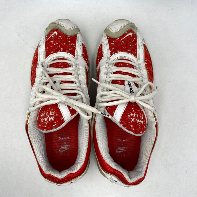 【中古品】【メンズ】 NIKE ナイキ × SUPREME シュプリーム AIR MAX TAILWIND 4/S AT3854-100 エアマックス テイルウインド 4/S スニーカー 靴 160-260628-as-22-izu サイズ：27cm カラー：WHITE UNIVERSITY RED-WHITE 万代Net店