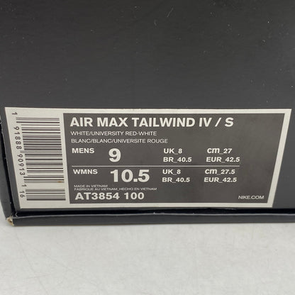 【中古品】【メンズ】 NIKE ナイキ × SUPREME シュプリーム AIR MAX TAILWIND 4/S AT3854-100 エアマックス テイルウインド 4/S スニーカー 靴 160-260628-as-22-izu サイズ：27cm カラー：WHITE UNIVERSITY RED-WHITE 万代Net店