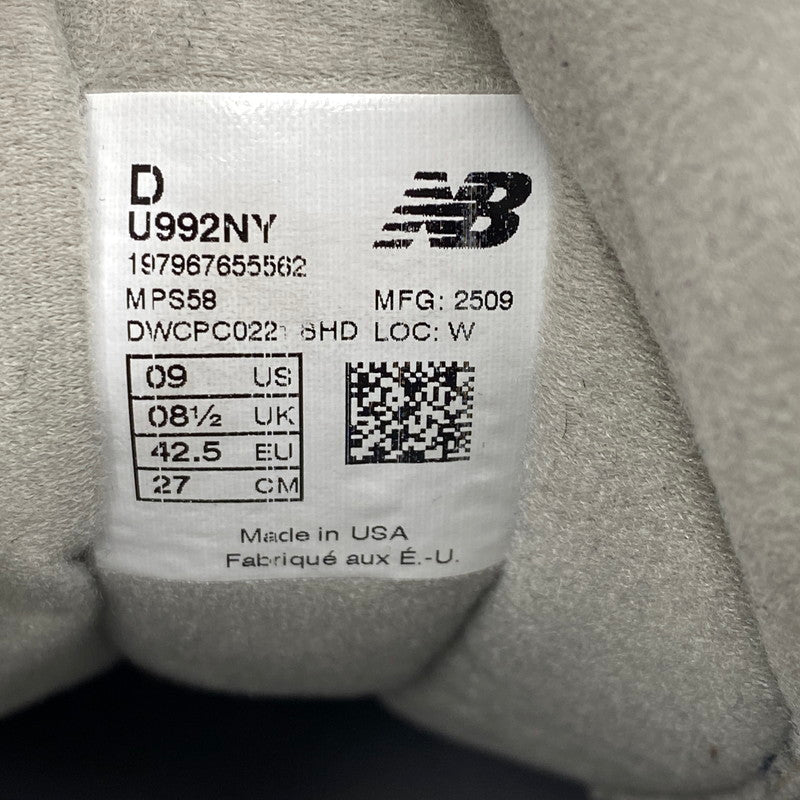 【中古品】【メンズ】 NEW BALANCE ニューバランス U992NY 992 スニーカー 靴 162-260628-kh-03-izu サイズ：27 カラー：ネイビー 万代Net店