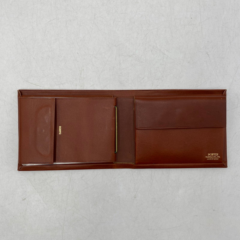 【中古品】【メンズ/レディース】 PORTER ポーター 236-03811 LEATHER WALLET レザー ウォレット 財布 200-260628-kh-05-izu カラー：ブラウン 万代Net店