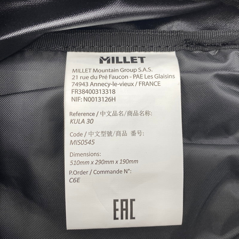 【中古品】【メンズ/レディース】 MILLET ミレー MIS0545 KULA 30 クーラ バックパック リュック カバン 188-260628-kh-12-izu カラー：ブラック 万代Net店