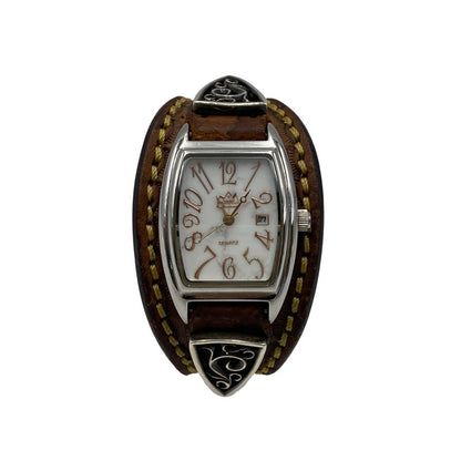 【中古品】【メンズ/レディース】 SAAD サード HOWLITE DIAL LEATHER BAND SQUARE ANALOG WATCH ハウライト ダイヤル レザー バンド アナログ ウォッチ 時計 197-260628-kh-07-izu カラー：ブラウン 万代Net店