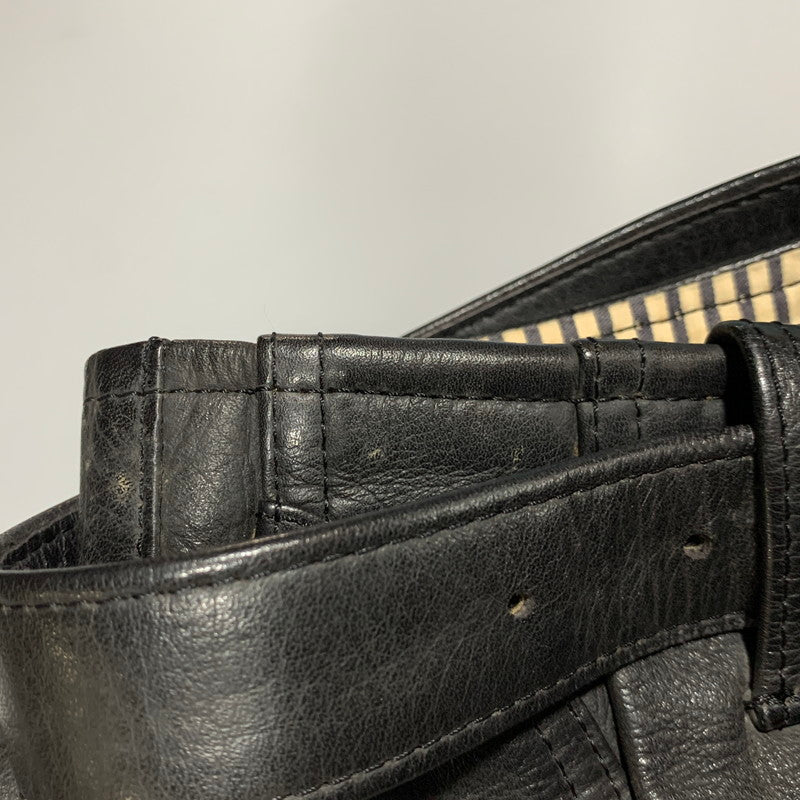 【中古品】【メンズ】 KUSHITANI クシタニ COW LEATHER RIDERS PANTS カウレザー ライダースパンツ 157-260629-as-01-izu サイズ：L カラー：ブラック 万代Net店