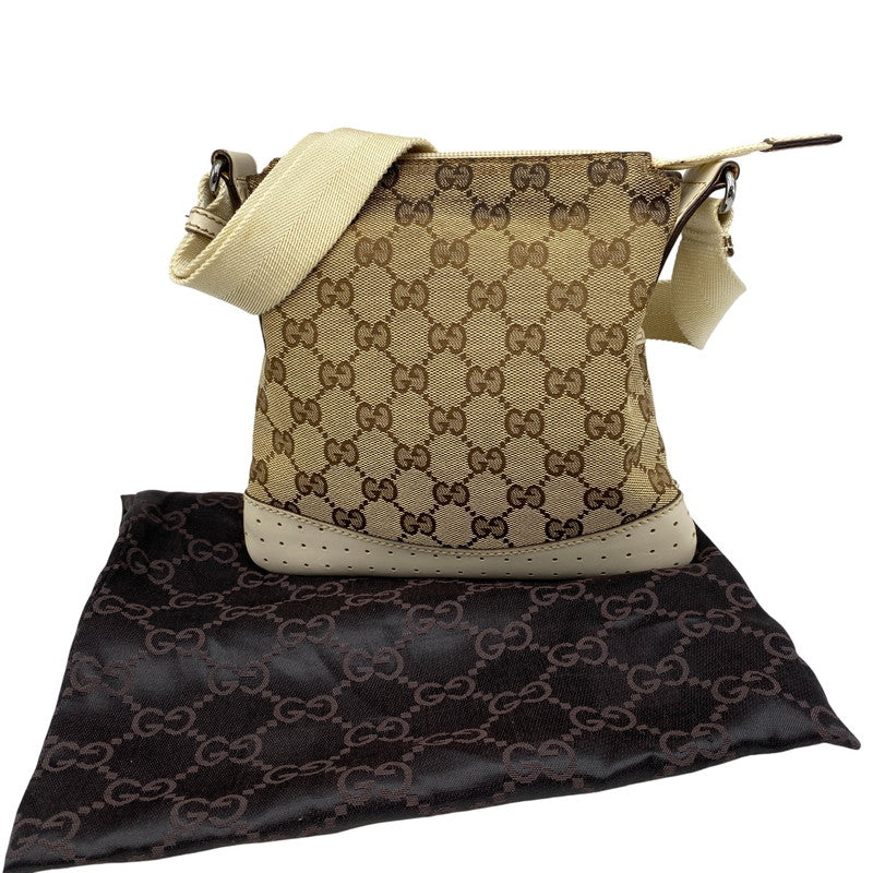 【中古品】【メンズ/レディース】 GUCCI グッチ 147671 GG CANVAS SHOULDER BAG ジージー キャンバス ショルダー バッグ カバン 鞄 180-260629-cs-09-izu カラー：ブラウン×アイボリー 万代Net店