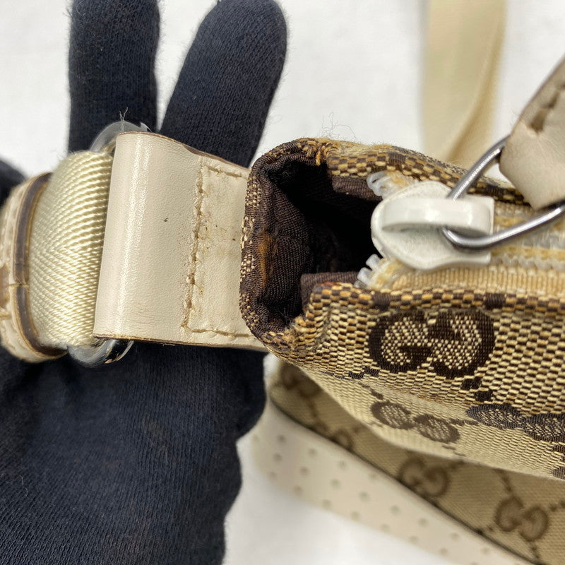 【中古品】【メンズ/レディース】 GUCCI グッチ 147671 GG CANVAS SHOULDER BAG ジージー キャンバス ショルダー バッグ カバン 鞄 180-260629-cs-09-izu カラー：ブラウン×アイボリー 万代Net店
