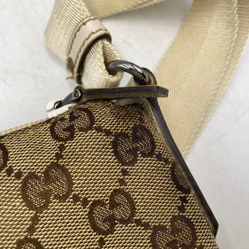 【中古品】【メンズ/レディース】 GUCCI グッチ 147671 GG CANVAS SHOULDER BAG ジージー キャンバス ショルダー バッグ カバン 鞄 180-260629-cs-09-izu カラー：ブラウン×アイボリー 万代Net店