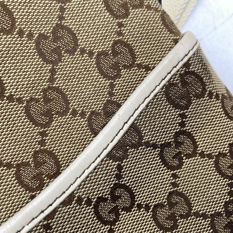 【中古品】【メンズ/レディース】 GUCCI グッチ 147671 GG CANVAS SHOULDER BAG ジージー キャンバス ショルダー バッグ カバン 鞄 180-260629-cs-09-izu カラー：ブラウン×アイボリー 万代Net店