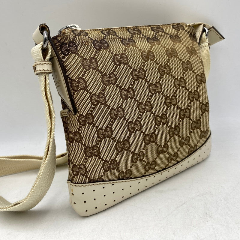 【中古品】【メンズ/レディース】 GUCCI グッチ 147671 GG CANVAS SHOULDER BAG ジージー キャンバス ショルダー バッグ カバン 鞄 180-260629-cs-09-izu カラー：ブラウン×アイボリー 万代Net店