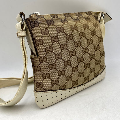 【中古品】【メンズ/レディース】 GUCCI グッチ 147671 GG CANVAS SHOULDER BAG ジージー キャンバス ショルダー バッグ カバン 鞄 180-260629-cs-09-izu カラー：ブラウン×アイボリー 万代Net店