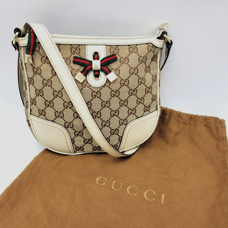 【中古品】【メンズ/レディース】 GUCCI グッチ 211978 SHELLEYLINE GGCANVAS SHOULDER BAG シェリーライン GGキャンバス ショルダー バッグ カバン 180-260630-kh-05-izu カラー：ベージュ×アイボリー 万代Net店