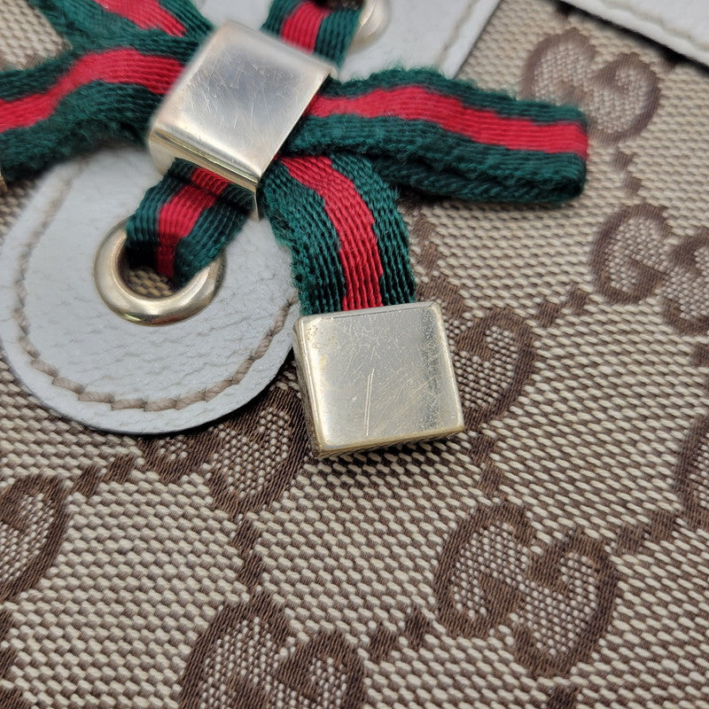 【中古品】【メンズ/レディース】 GUCCI グッチ 211978 SHELLEYLINE GGCANVAS SHOULDER BAG シェリーライン GGキャンバス ショルダー バッグ カバン 180-260630-kh-05-izu カラー：ベージュ×アイボリー 万代Net店