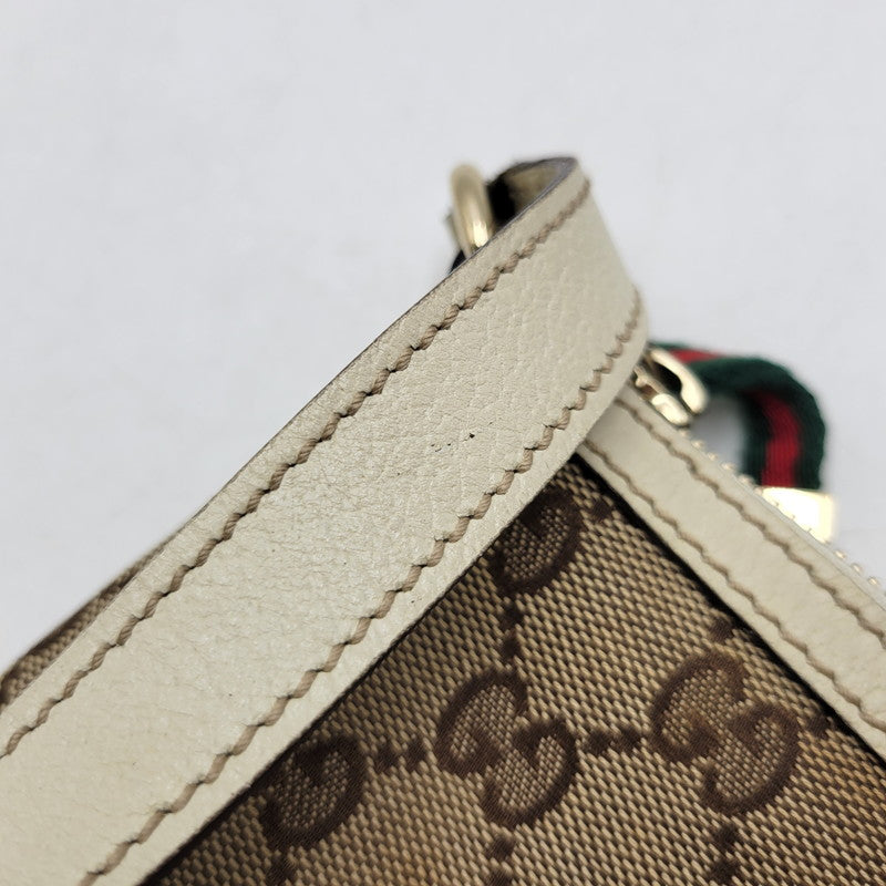 【中古品】【メンズ/レディース】 GUCCI グッチ 211978 SHELLEYLINE GGCANVAS SHOULDER BAG シェリーライン GGキャンバス ショルダー バッグ カバン 180-260630-kh-05-izu カラー：ベージュ×アイボリー 万代Net店
