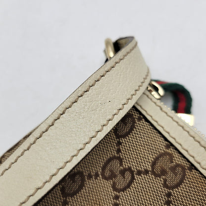 【中古品】【メンズ/レディース】 GUCCI グッチ 211978 SHELLEYLINE GGCANVAS SHOULDER BAG シェリーライン GGキャンバス ショルダー バッグ カバン 180-260630-kh-05-izu カラー：ベージュ×アイボリー 万代Net店