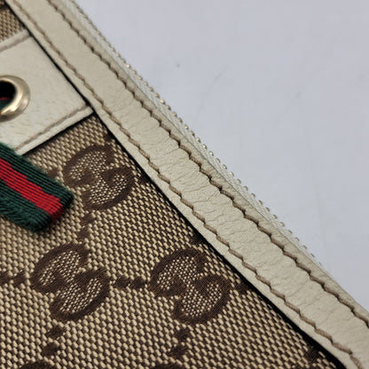 【中古品】【メンズ/レディース】 GUCCI グッチ 211978 SHELLEYLINE GGCANVAS SHOULDER BAG シェリーライン GGキャンバス ショルダー バッグ カバン 180-260630-kh-05-izu カラー：ベージュ×アイボリー 万代Net店