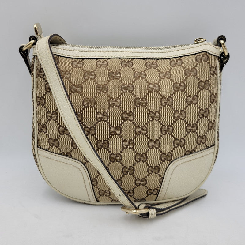 【中古品】【メンズ/レディース】 GUCCI グッチ 211978 SHELLEYLINE GGCANVAS SHOULDER BAG シェリーライン GGキャンバス ショルダー バッグ カバン 180-260630-kh-05-izu カラー：ベージュ×アイボリー 万代Net店