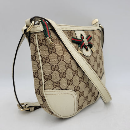 【中古品】【メンズ/レディース】 GUCCI グッチ 211978 SHELLEYLINE GGCANVAS SHOULDER BAG シェリーライン GGキャンバス ショルダー バッグ カバン 180-260630-kh-05-izu カラー：ベージュ×アイボリー 万代Net店