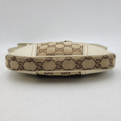【中古品】【メンズ/レディース】 GUCCI グッチ 211978 SHELLEYLINE GGCANVAS SHOULDER BAG シェリーライン GGキャンバス ショルダー バッグ カバン 180-260630-kh-05-izu カラー：ベージュ×アイボリー 万代Net店