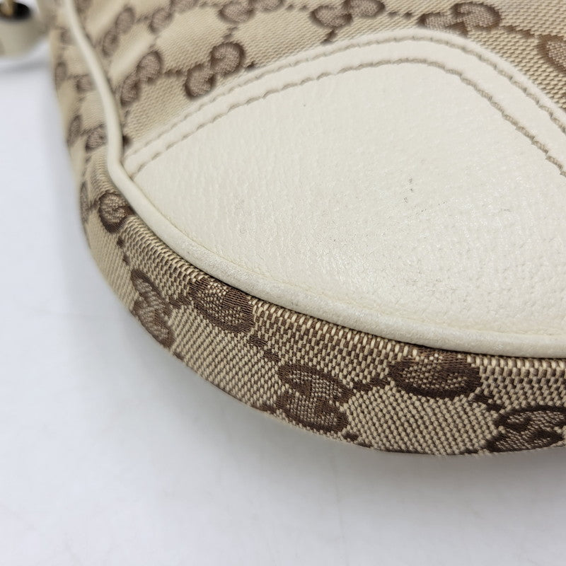 【中古品】【メンズ/レディース】 GUCCI グッチ 211978 SHELLEYLINE GGCANVAS SHOULDER BAG シェリーライン GGキャンバス ショルダー バッグ カバン 180-260630-kh-05-izu カラー：ベージュ×アイボリー 万代Net店