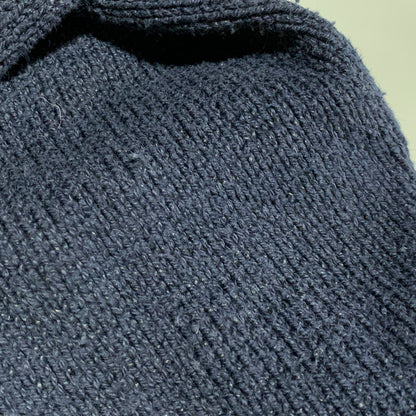 【中古品】【メンズ】 POLO RALPH LAUREN ポロ・ラルフローレン BEAR COTTON KNIT SHIRT ベア コットン ニット 長袖 147-260629-as-10-izu サイズ：XL カラー：ネイビー 万代Net店
