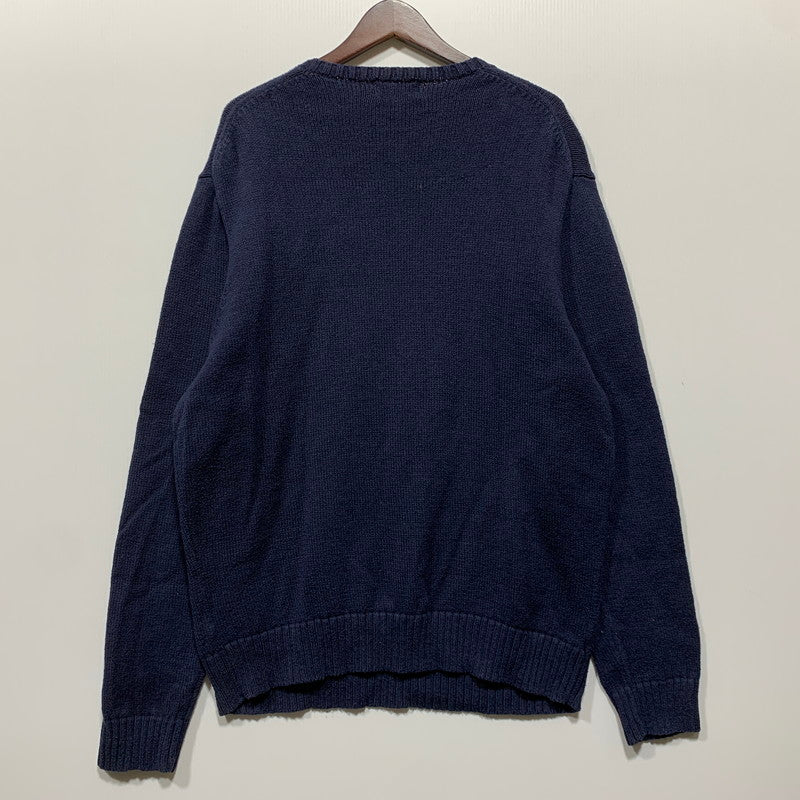 【中古品】【メンズ】 POLO RALPH LAUREN ポロ・ラルフローレン BEAR COTTON KNIT SHIRT ベア コットン ニット 長袖 147-260629-as-10-izu サイズ：XL カラー：ネイビー 万代Net店