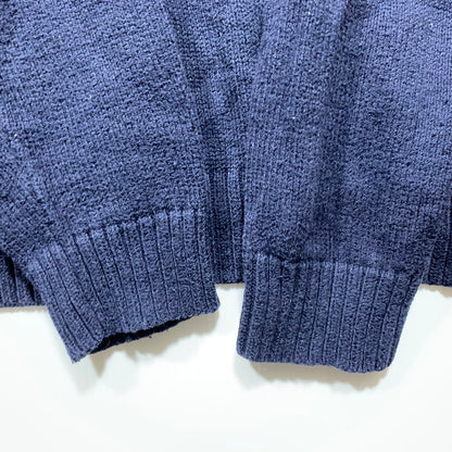【中古品】【メンズ】 POLO RALPH LAUREN ポロ・ラルフローレン BEAR COTTON KNIT SHIRT ベア コットン ニット 長袖 147-260629-as-10-izu サイズ：XL カラー：ネイビー 万代Net店