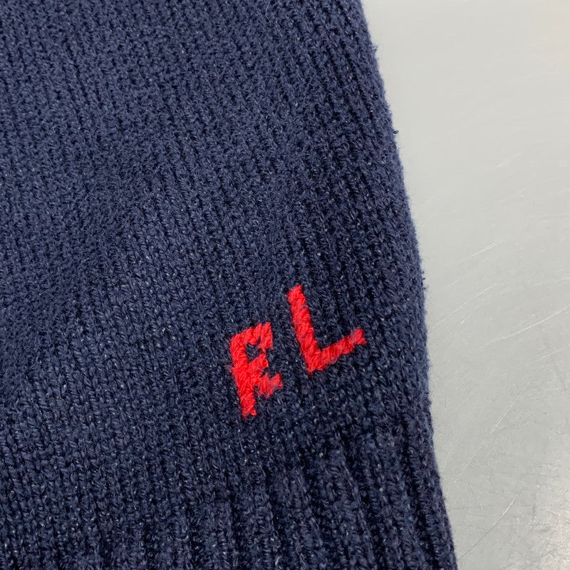 【中古品】【メンズ】 POLO RALPH LAUREN ポロ・ラルフローレン BEAR COTTON KNIT SHIRT ベア コットン ニット 長袖 147-260629-as-10-izu サイズ：XL カラー：ネイビー 万代Net店