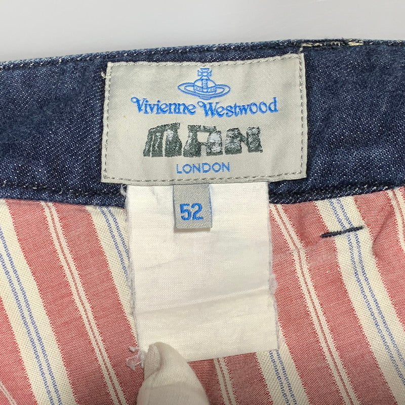 【現状渡し品】【メンズ】 Vivienne WestwoodMAN ヴィヴィアンウエストウッドマン STRAIGHT DENIM PANTS ストレートデニムパンツ ジーンズ ボトムス 152-260629-as-02-izu サイズ：52 カラー：インディゴ 万代Net店