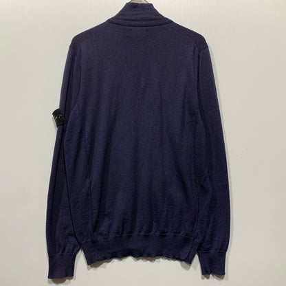 【中古品】【メンズ】 STONE ISLAND ストーンアイランド STELLINA KNIT ZIP CARDIGAN 6915536C4 ステリーナ ニット ジップ カーディガン 141-260629-as-13-izu サイズ：L カラー：ネイビー 万代Net店